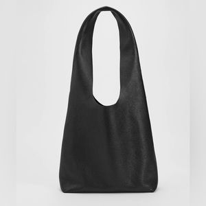 Eileen Fisher Textured Italian Leather Shopper Tote in Black